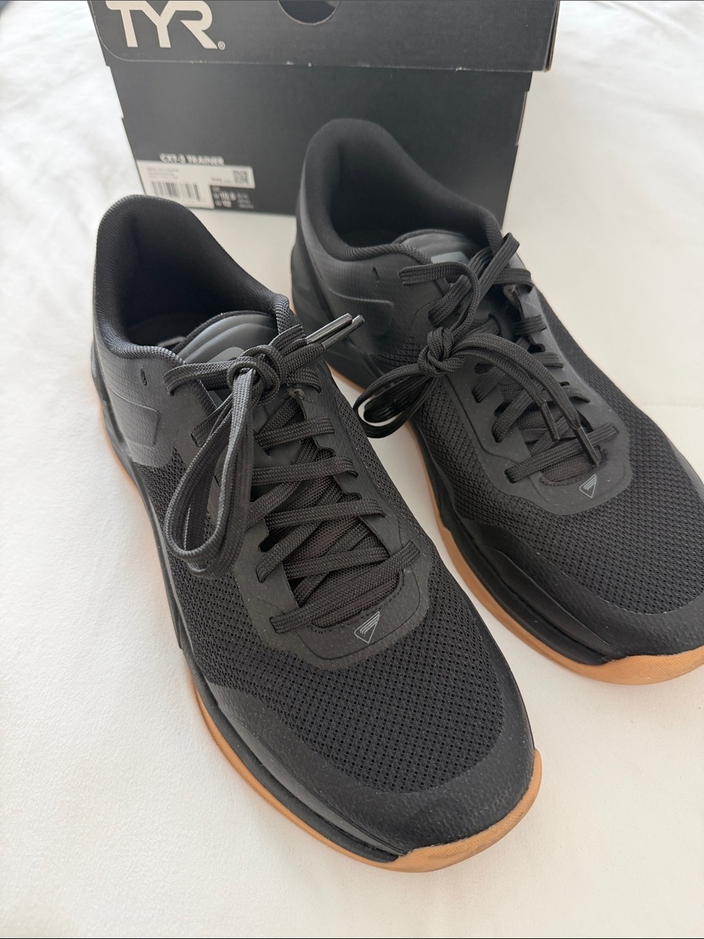 TYR Men's Black Athletic Sneakers with Gum Outsole